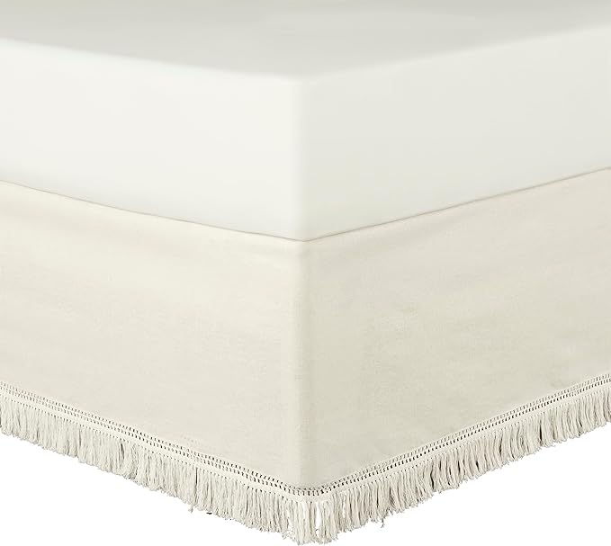 Lush Decor Boho Fringe 15-Inch Tailored Drop Easy Fit Bedskirt - Image 6