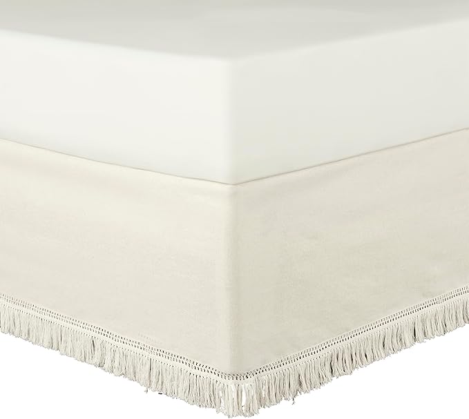 Lush Decor Boho Fringe 15-Inch Tailored Drop Easy Fit Bedskirt - Image 6