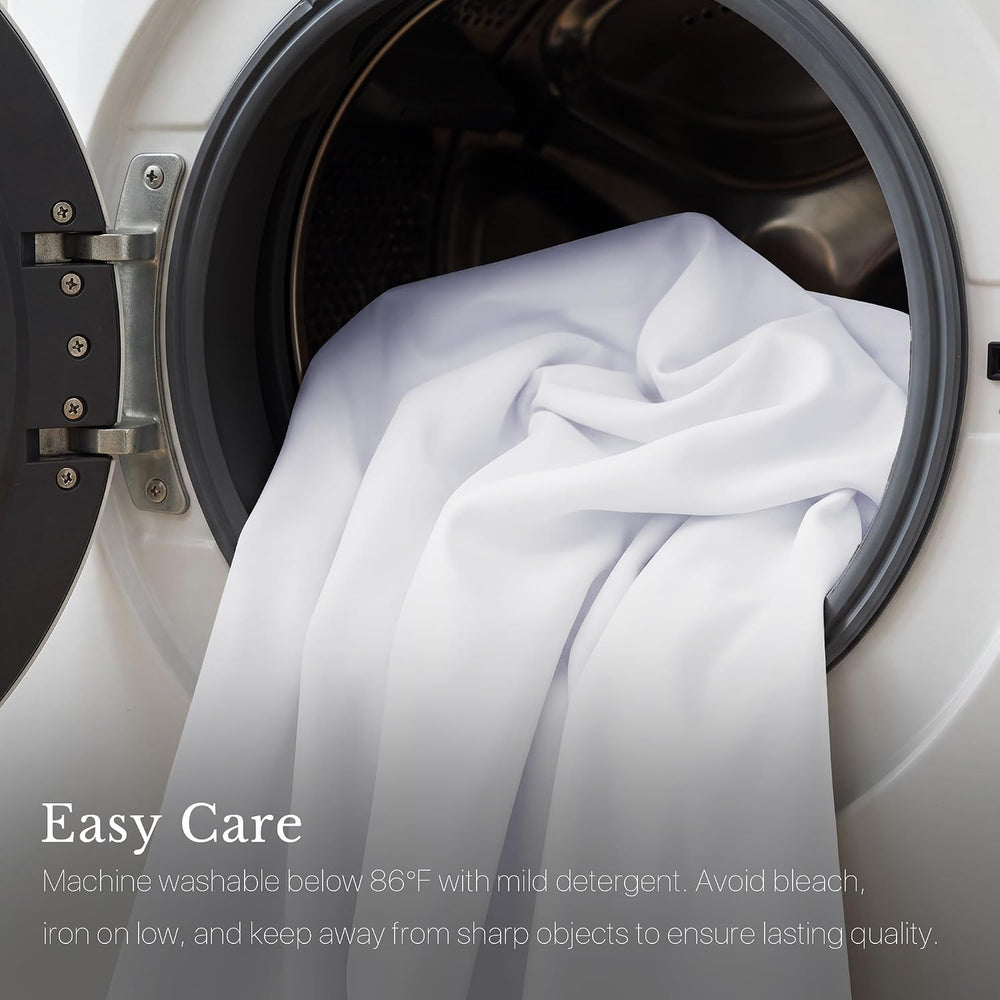 NICETOWN Pure White 100% Blackout Lined Curtains, 2 Thick Layers Completely B...