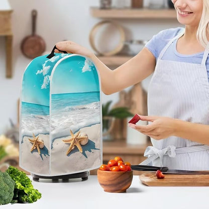 Beach Teal Blender Cover for Kitchen Countertop Starfish Small Appliance Dust - Image 2