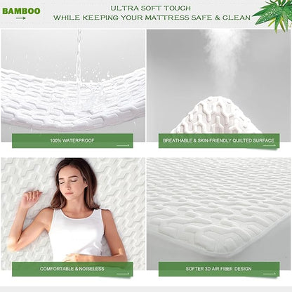 GRT Full Size Waterproof Mattress Protector Rayon Bamboo - Image 4