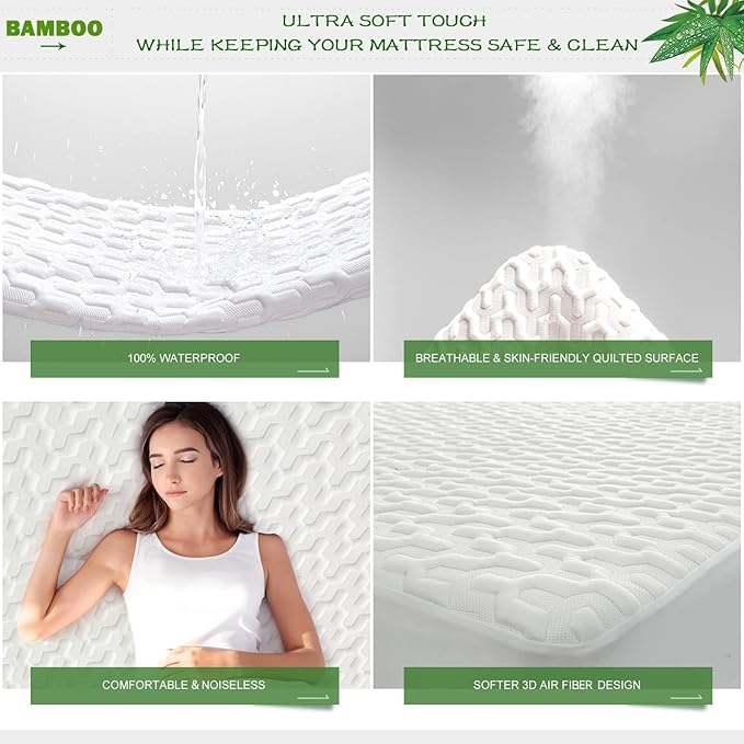 GRT King Size Waterproof Mattress Protector Rayon Bamboo - Image 4