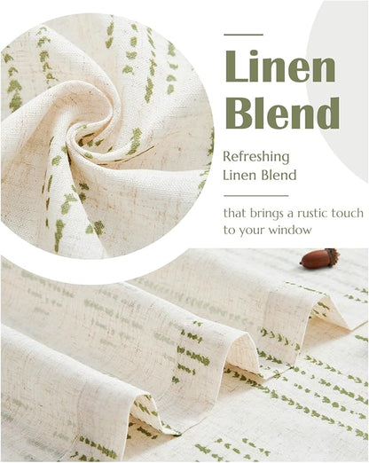jinchan Boho Kitchen Curtains Linen Cafe Tier Curtains 36 Inch Bohemian - Image 6