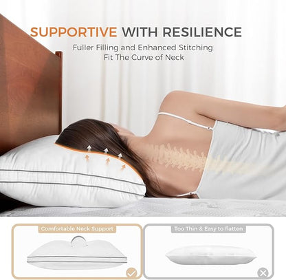 SweetNight Bed Pillows Queen Size Set of 2, Fluffy Luxury Hotel Pillows - Image 2