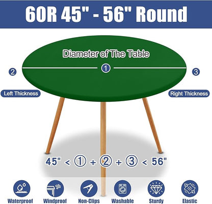 Round Spandex Tablecloth, Elastic Fitted Waterproof Tablecloths - Image 8