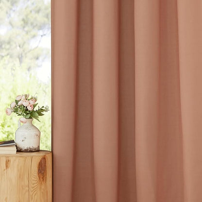 NICETOWN Terracotta Short Linen Curtains - Image 6