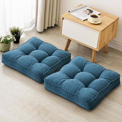 Floor Pillow Set of 2, Memory Foam Floor Cushions by 1MIDDLEONE
