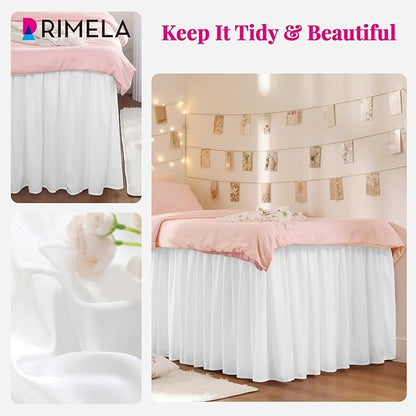 RIMELA Dorm Bed Skirt Twin XL 32 Inch Drop, Bedroom Decor - Image 4