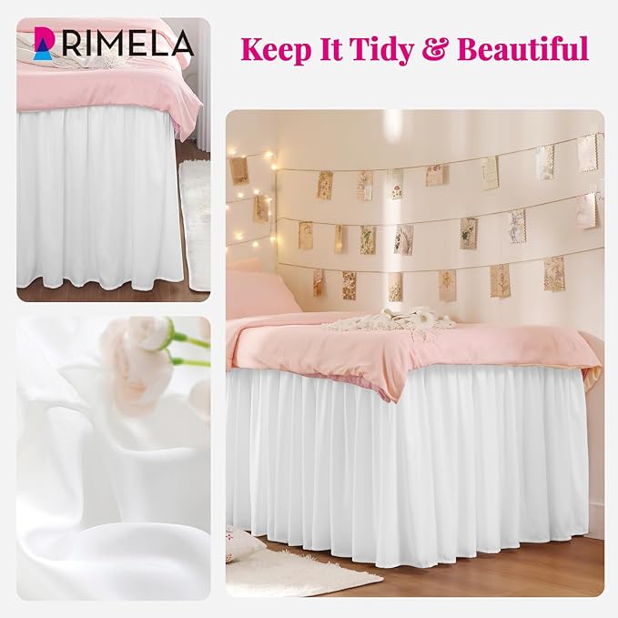 RIMELA Dorm Bed Skirt Twin XL 46 Inch Drop - Image 4