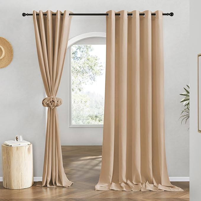 NICETOWN Flax Camel Linen Curtains by NICETOWN