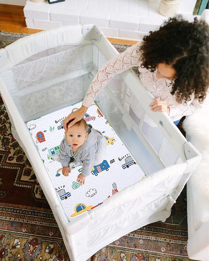 Padded Pack n Play Sheets Breathable Thick Pack and Play Mattress Protector - Image 7