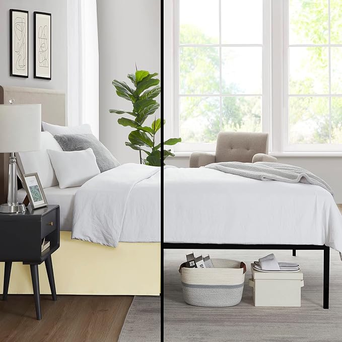 Nestl Vanilla Yellow Bed Skirt Cal King Size - Image 6