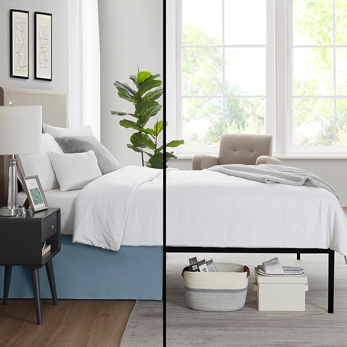 Nestl Stone Blue Bed Skirt Cal King Size - Image 6
