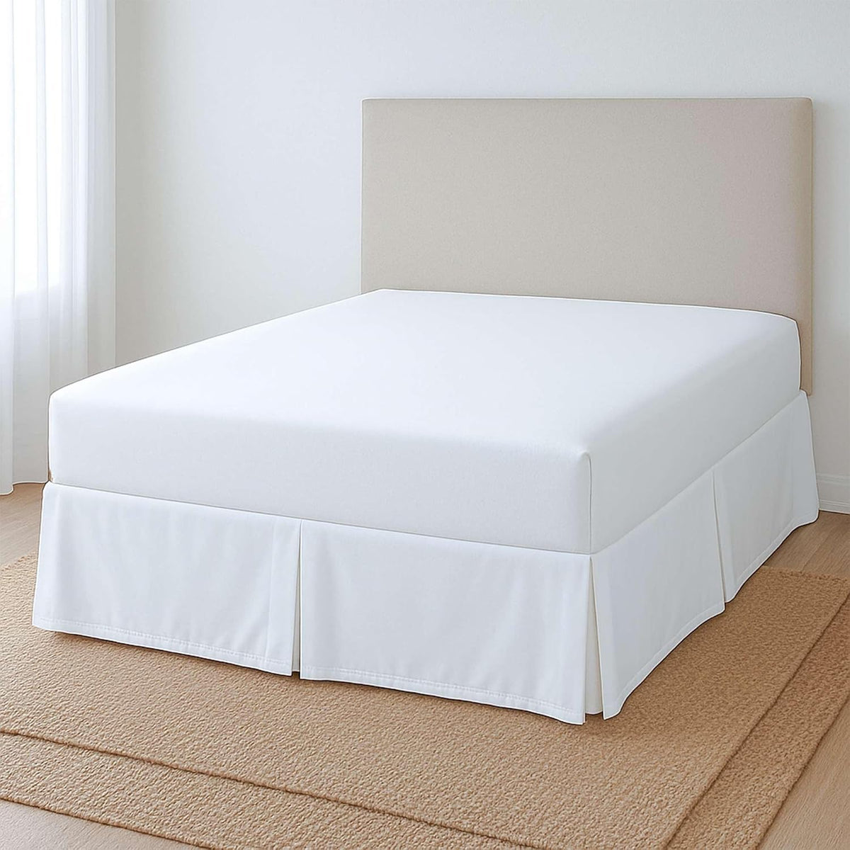 pleated bed skirt full size, easy fit with, main product view