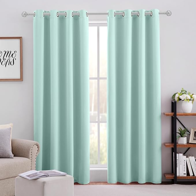 HOMEIDEAS Aqua Blackout Curtains by HOMEIDEAS
