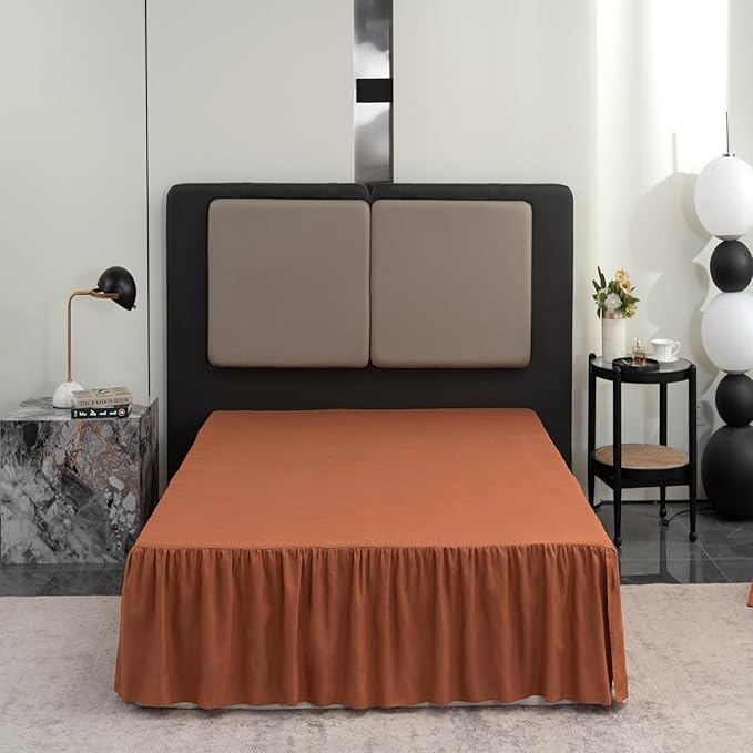Terracotta Bed Skirt Full Size Ruffled Bed Skirt by TSUTOMI
