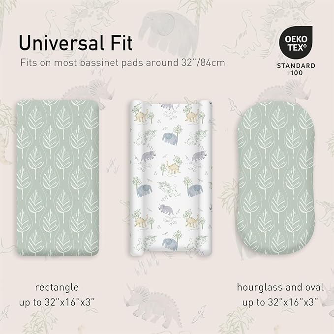 Gllquen Baby Bassinet Sheets Set 2-Pack, Breathable Cozy Bassinet Fitted Sheet - Image 3