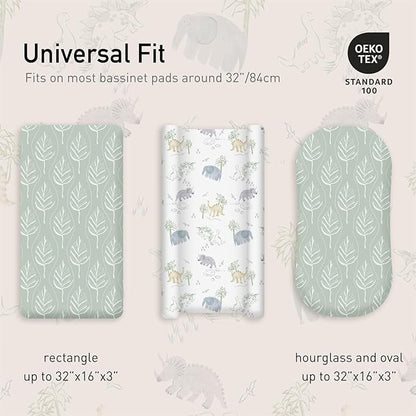 Gllquen Baby Bassinet Sheets Set 2-Pack, Breathable Cozy Bassinet Fitted Sheet - Image 3