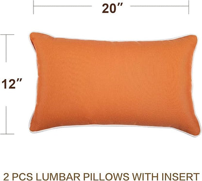 JMGBird Outdoor Pillows Waterproof Set of 2 Outdoor Lumbar Pillows - Image 6
