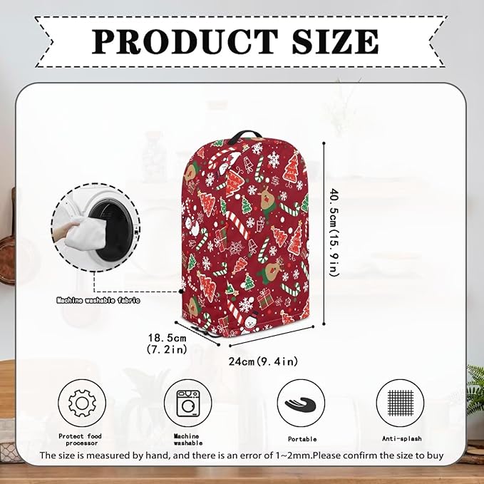 Christmas Pattern Blender Dust Cover Stand Mixer or Coffee Maker Appliance Cover - Image 6