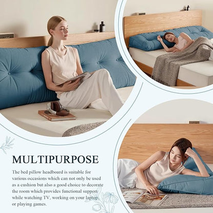 Headboard Pillow King, Large Triangular Wedge Headboard Pillow - Image 4