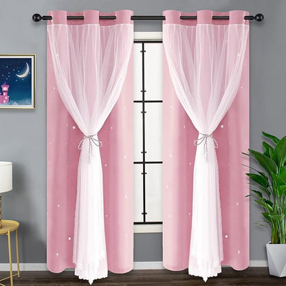 Kinryb Star Hollowed Out Kids Curtains by Kinryb