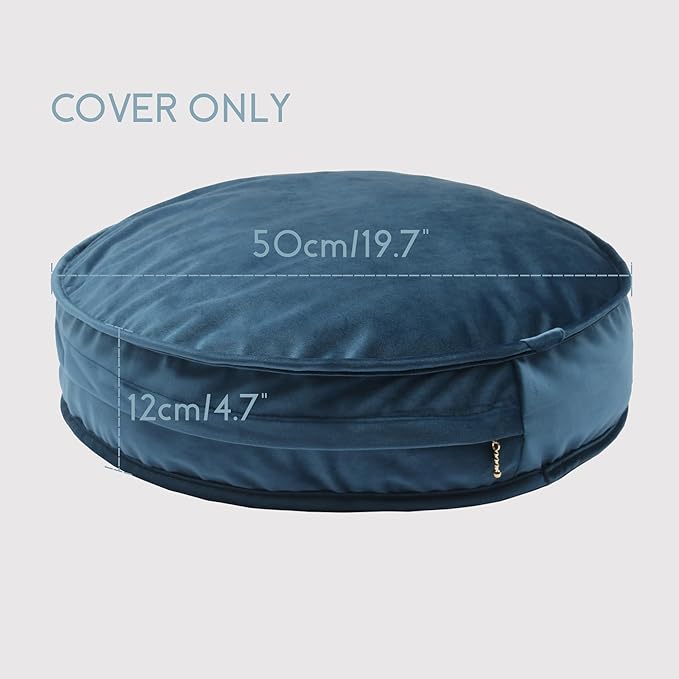 Round Floor Pillow Cover Velvet Throw Seating Pouf Yoga Meditation Cushion - Image 3