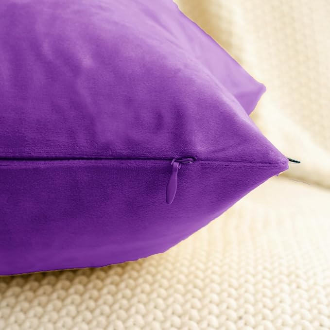 HWY 50 Purple Velvet Throw Pillow Covers 18x18 Inch - Image 4