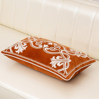 Aeckself European Luxury Velvet Lumbar Throw Pillow Cover 12 x 20 Inch - Image 3