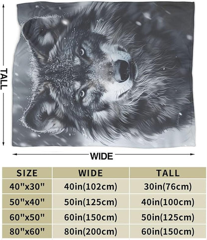 Wolf Blanket Wolf Throw Blanket Flannel Stuff Merch Cozy Decor Fleece Plush - Image 3
