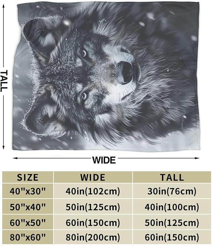 Wolf Blanket Wolf Throw Blanket Flannel Stuff Merch Cozy Decor Fleece Plush - Image 3