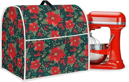 Christmas Stand Mixer Cover Dust Protective Poinsettia Stand Mixer Covers - Image 3