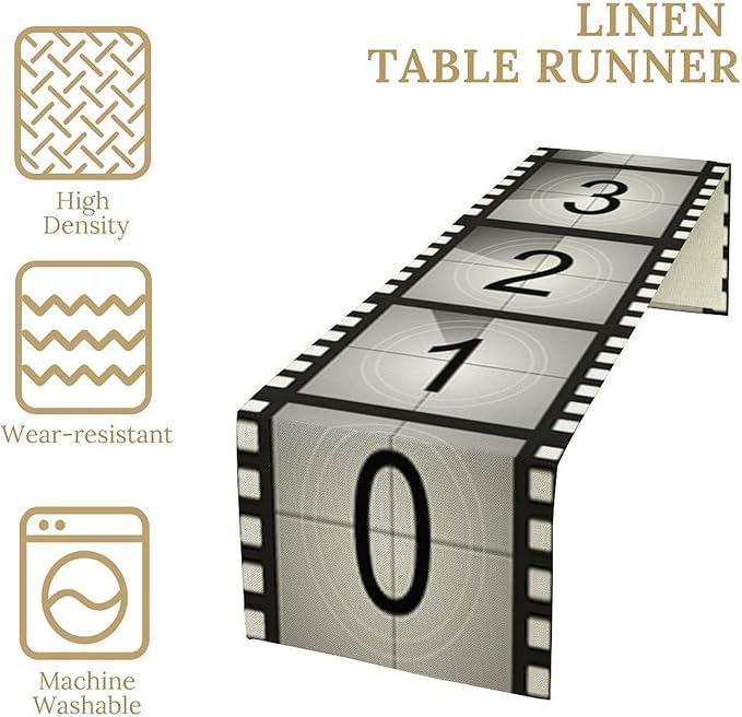 Movie Night Table Runner Film Reel Film Strip Table Decor Movie Theme Dinner - Image 4
