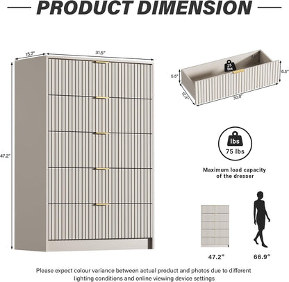 3 piece modern bedroom set, 5 drawer dresser, close-up detail