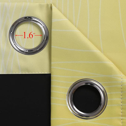 Estelar Textiler Black and Yellow Gradient Blackout Curtains - Image 7