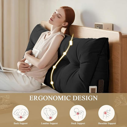 Headboard Pillow King, Large Triangular Wedge Headboard Pillow - Image 2