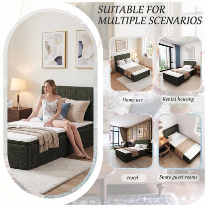 twin compression bed boneless bed frame with mattress, package contents
