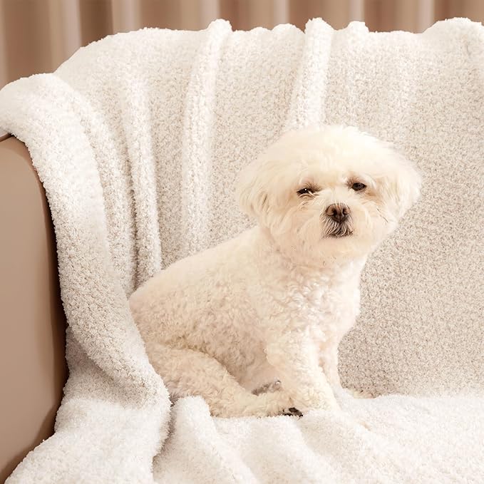 Snuggle Sac Buttery Ivory Bedding Blankets Twin Size 60x80, Super Soft Blankets - Image 4