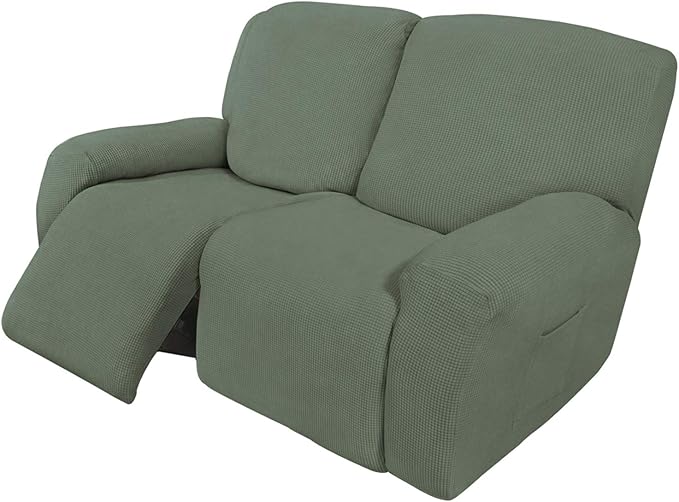 Easy-Going 6 Pieces Recliner Loveseat Stretch Sofa Slipcover Sofa Cover by Easy-Going