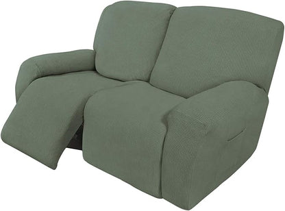 Easy-Going 6 Pieces Recliner Loveseat Stretch Sofa Slipcover Sofa Cover by Easy-Going