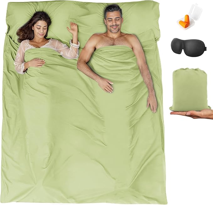 Sleeping Bag Liner, Travel Sheet & Adult Sleep Sack, Camping Sheets Travel by BREENHILL