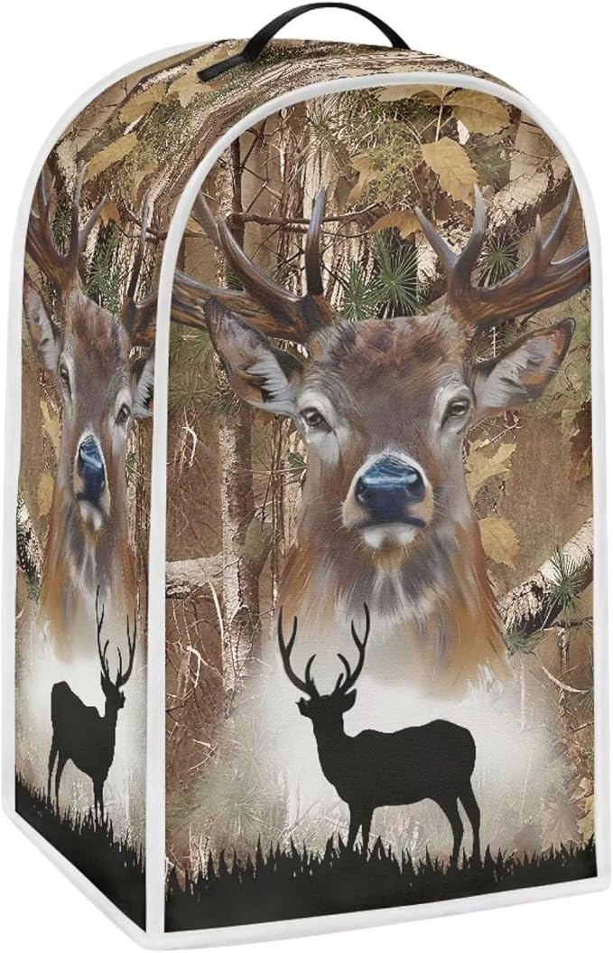 Talayituse Elk Hunting Camo Forest Print Blender Dust Cover, Fingerprint - Image 2