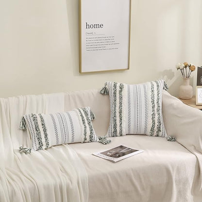 decorUhome Decorative Boho Throw Pillow Cover 18x18, Accent Neutral Textured - Image 8