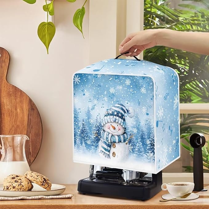 Cute Snowman Coffee Maker Cover Christmas Dustproof Coffee Machine Protection - Image 4