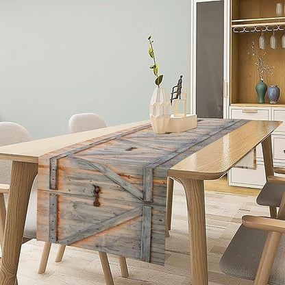 Rustic Barn Door Table Runner Farmhouse Wooden Wood Vintage Plank Country - Image 3