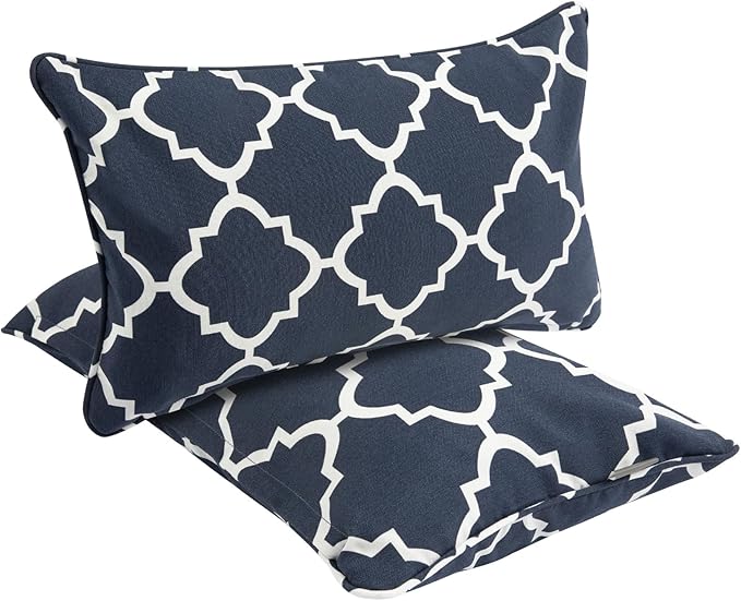 Outdoor Lumbar Pillows Water Resistant 12x20 inch, Decorative Throw Pillow Set by FUNHOME