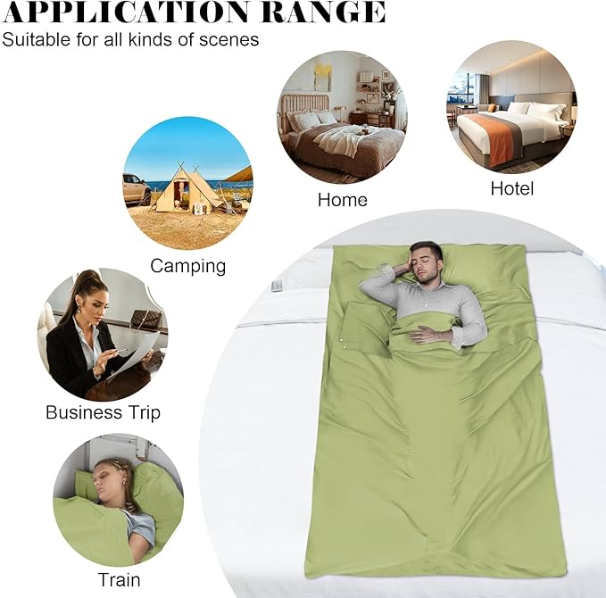 Sleeping Bag Liner, Travel Sheet & Adult Sleep Sack, Camping Sheets Travel - Image 8