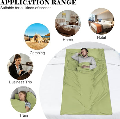 Sleeping Bag Liner, Travel Sheet & Adult Sleep Sack, Camping Sheets Travel - Image 8