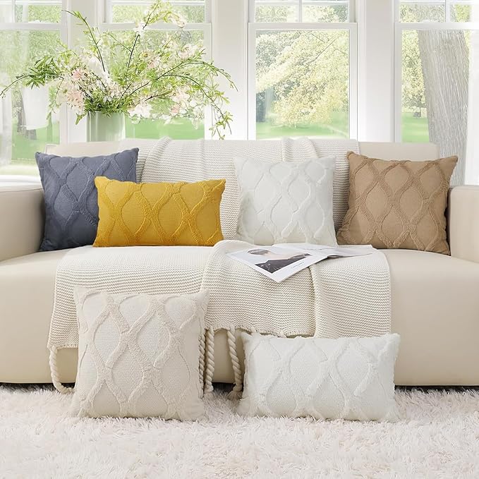 decorUhome Christmas Throw Pillow Covers 18x18 Inch Set of 2, Soft Plush Faux - Image 6