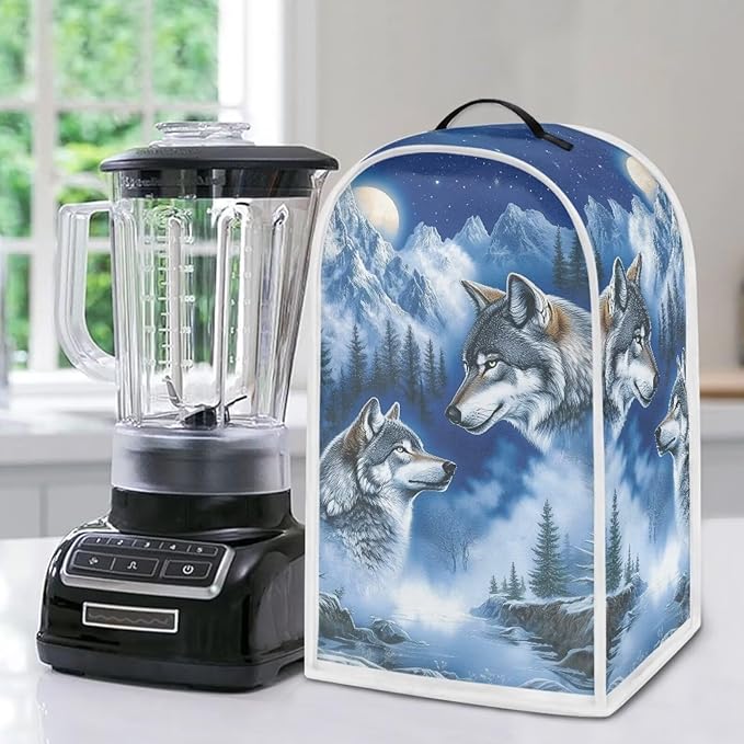 Talayituse Wolf Mountain Print Blender Dust Cover, Fingerprint Protection Cover - Image 5